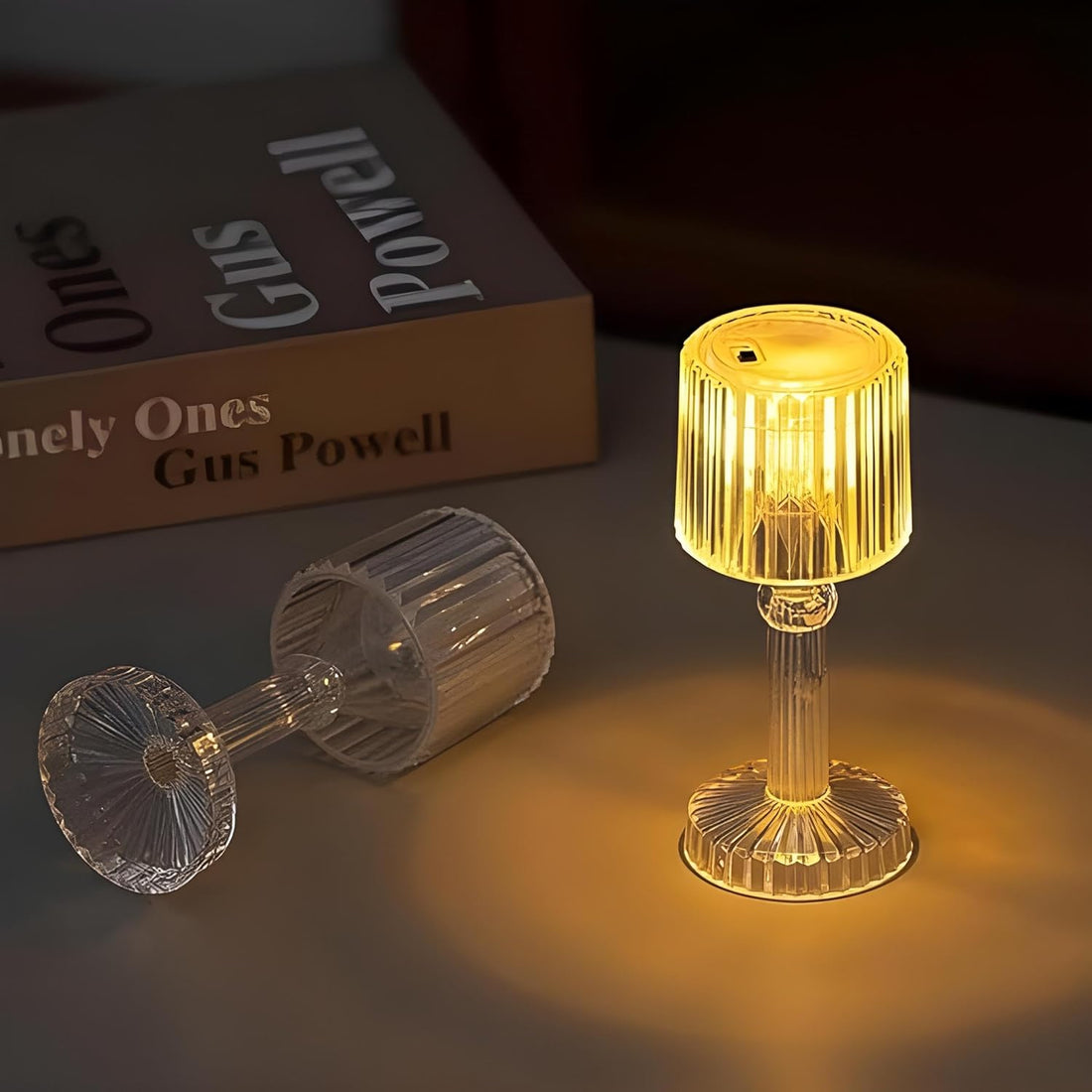 Mini Acrylic LED Desk Lamps Table Lamp Portable Crystal