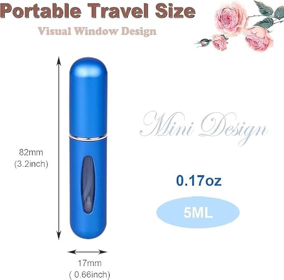 Refillable Travel Perfume Bottle 5ml Sprayers - Refillable Mini Perfume Bottles - Leak-Proof